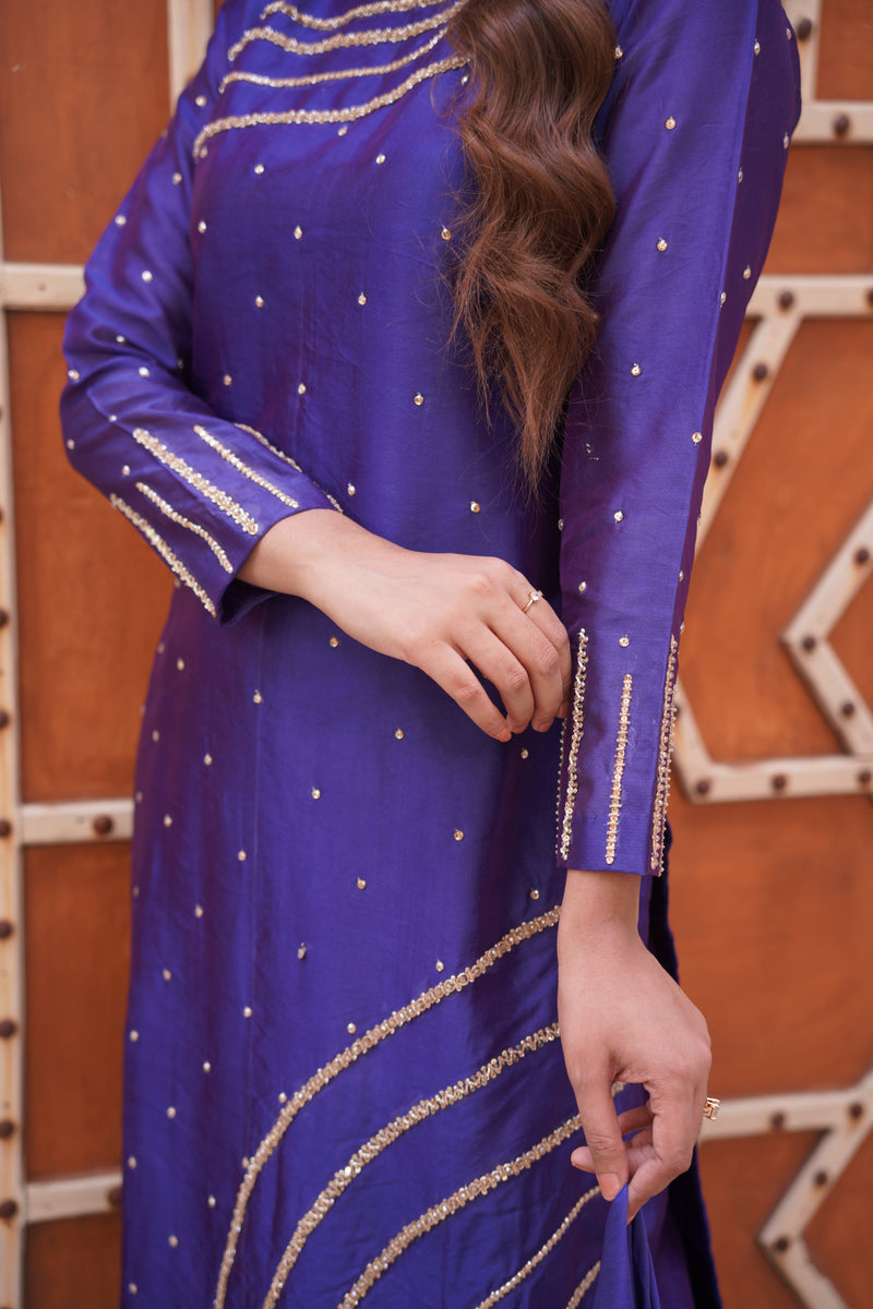 Royal Sapphire Blue 3-Piece Embellished Suit
