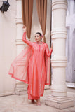 Coral Rose pink Luxe Embellished 3-Piece Set