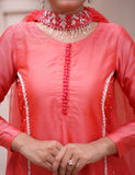 Coral Rose pink Luxe Embellished 3-Piece Set